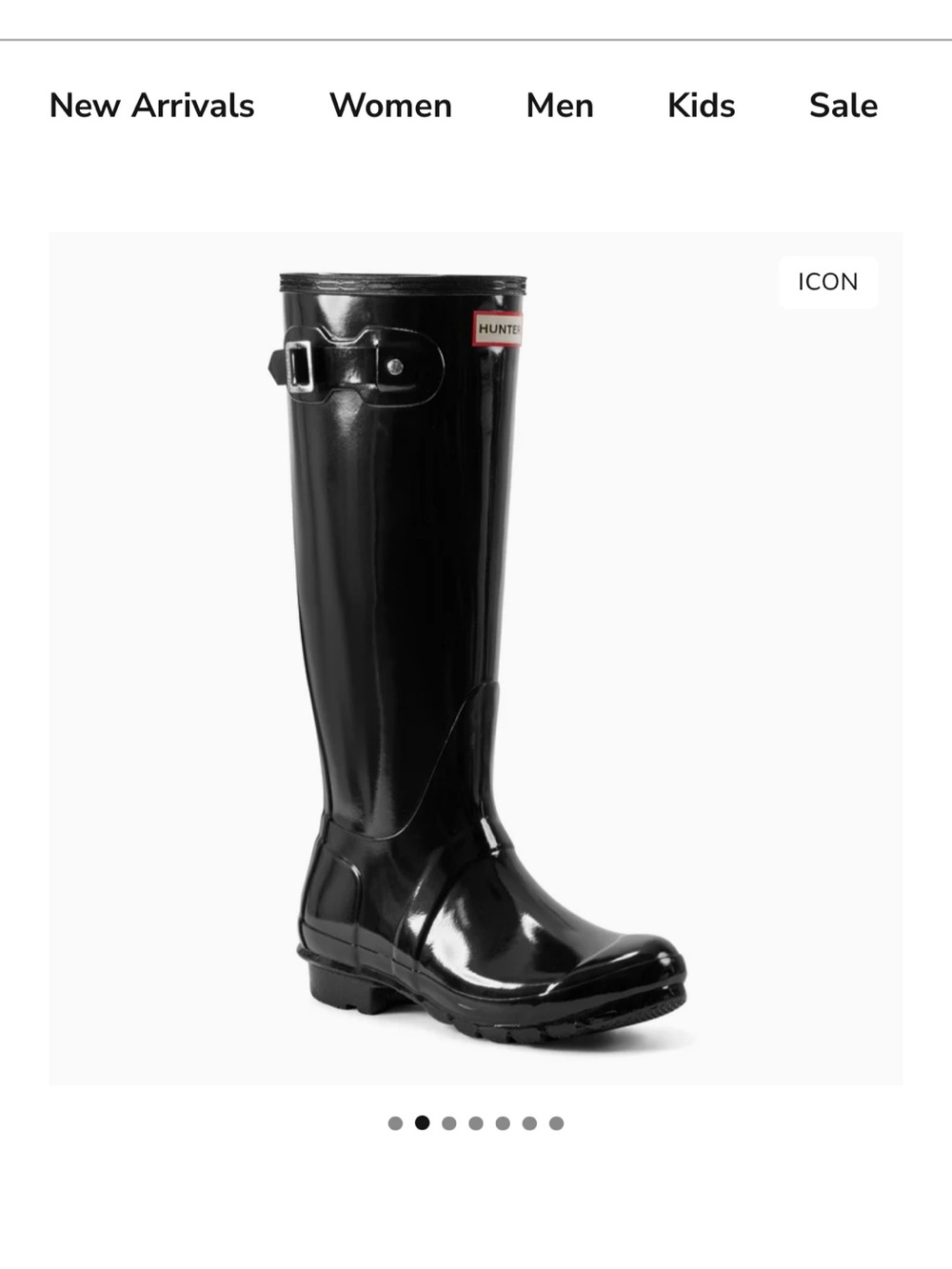 Hunter Original Black Gloss Tall Rain Boots women’s size 6 AUTHENTIC